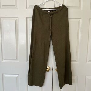 Auden Olive Wide-Leg Pants